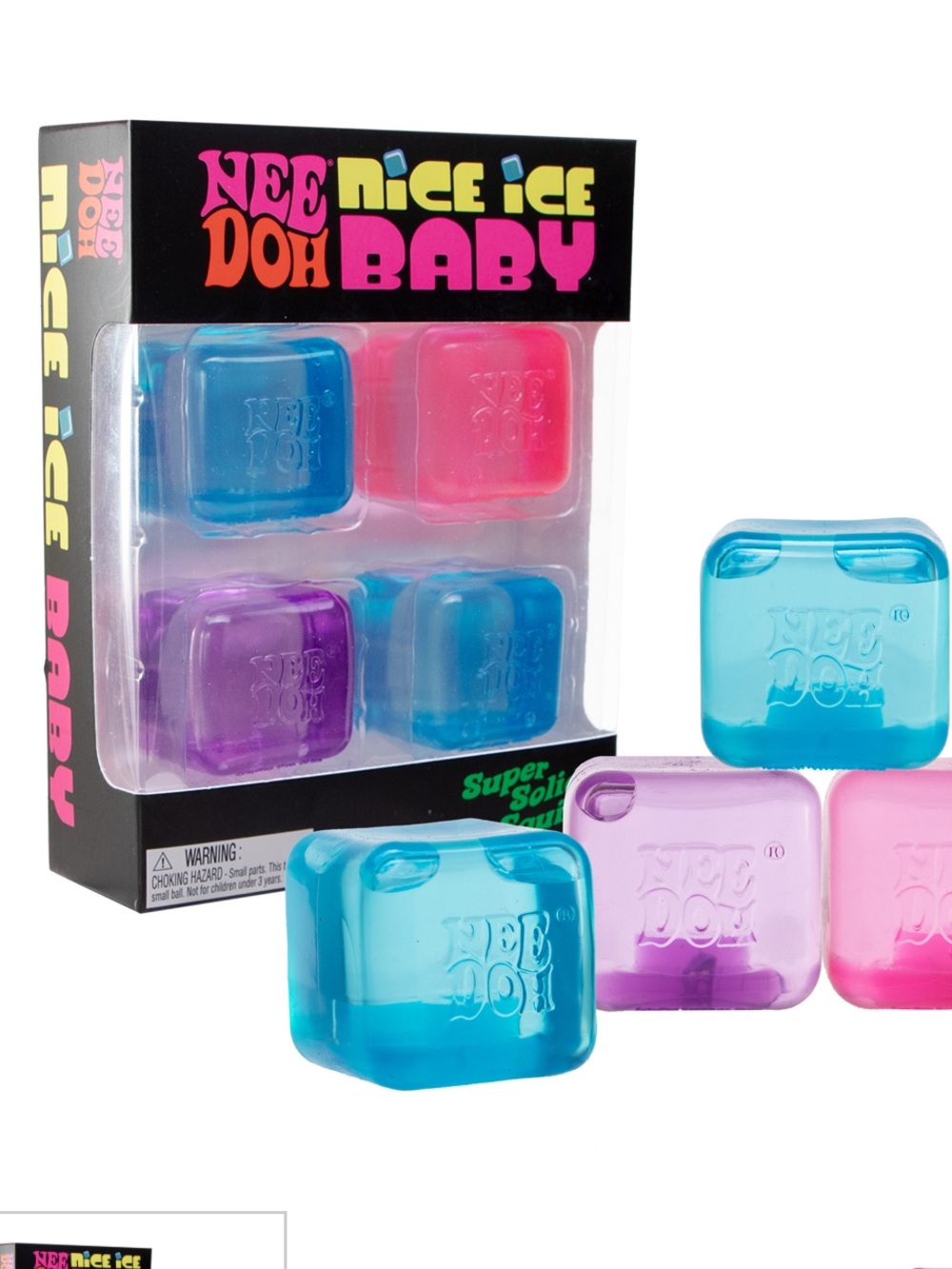 Needoh Nice Ice Baby Cubes- Blue, Pink, Purple NWT
